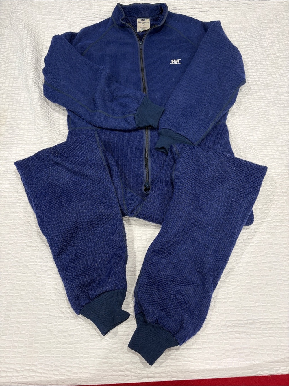 Helly Hansen Vintage Men’s Royal Blue Zip-One-Piece Fleece Base  Layer
Size M